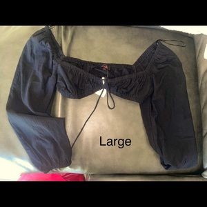 Black off shoulder crop top boutique